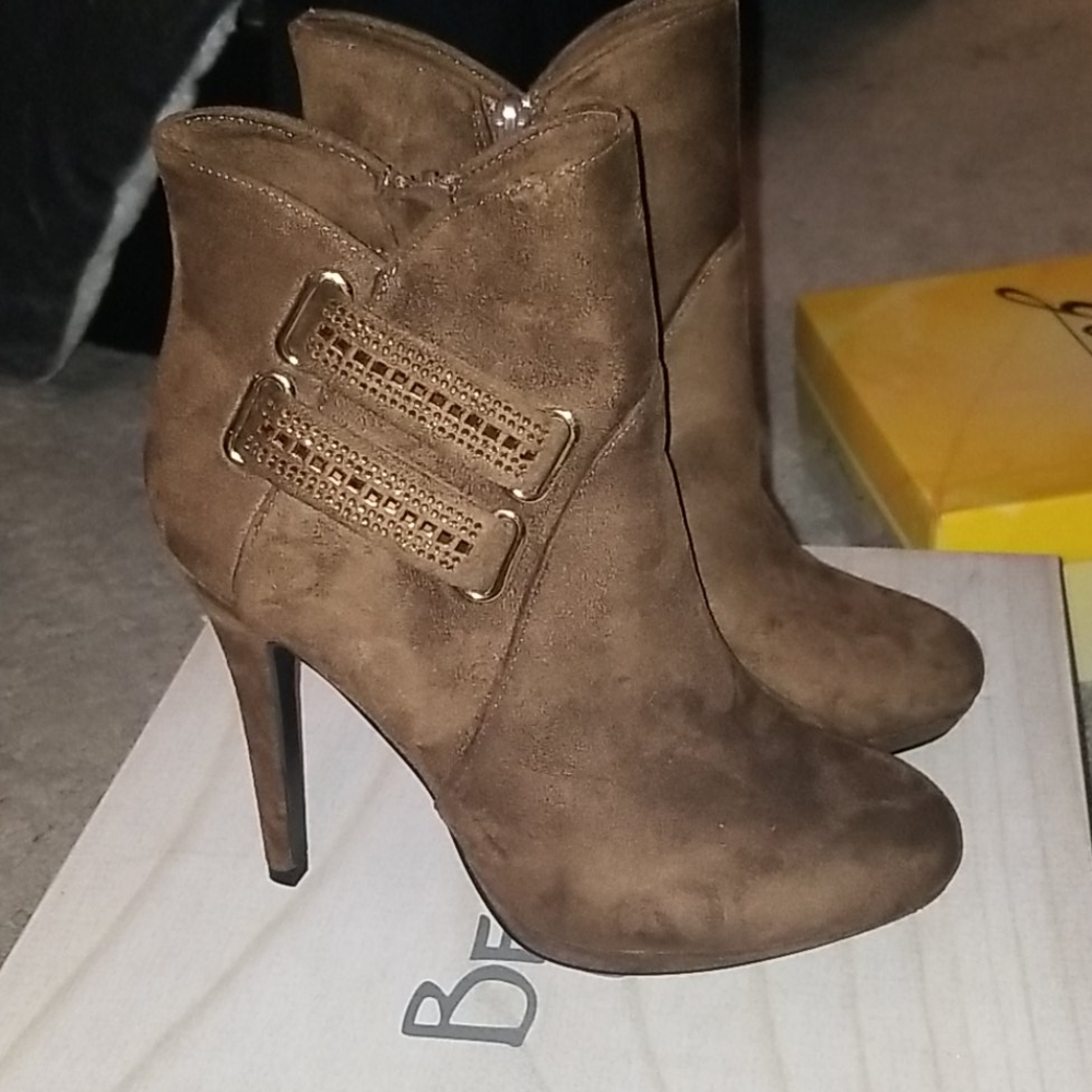Brown Forever Sued High Heel  Booties